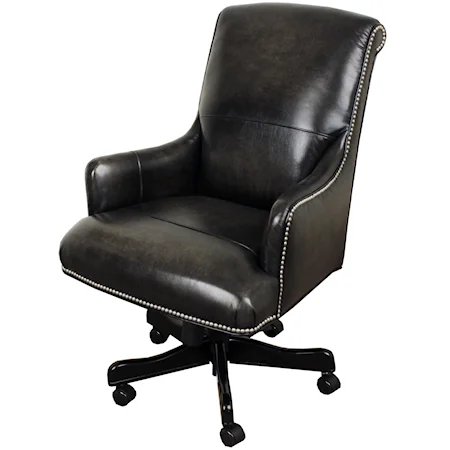 Executive Chair with Track Arms and Nail Head Trim